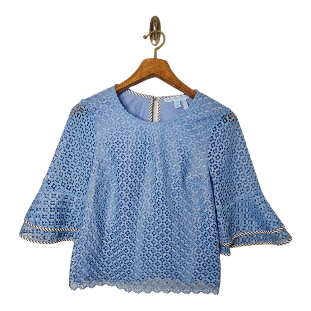Draper James Sky Blue Eyelet Blouse